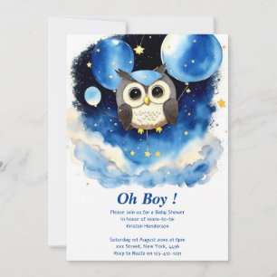 Invitación de Owl Boy Baby Shower