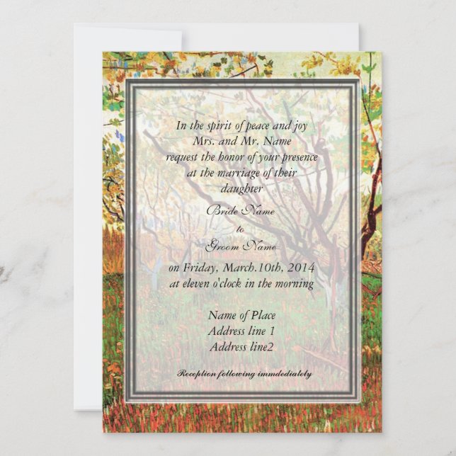 Invitación de padres novios, Orchard en Blossom (Anverso)