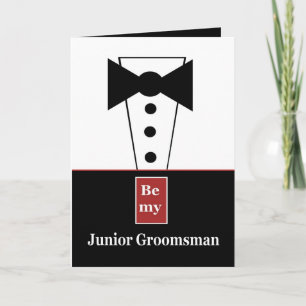 Invitación de Padrino de Boda Junior con Esmoquin