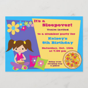 Invitación de Pajama de chicas Fiesta Sleepover