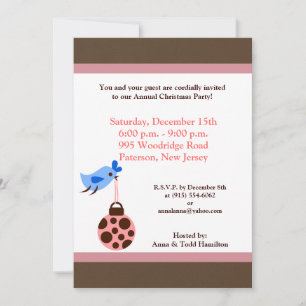 Invitación de pájaro azul / adornos navideños