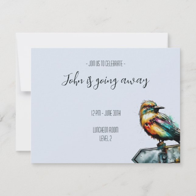 Invitación de pájaro en cartel (Reverso)