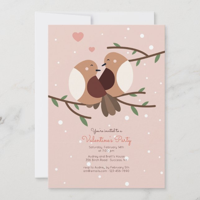 Invitación de pájaros de nieve (Anverso)