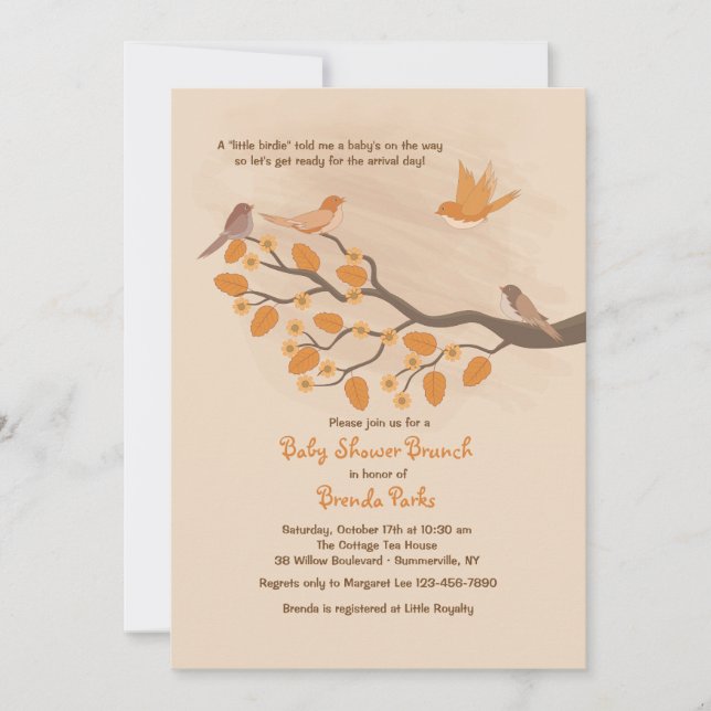 Invitación de pájaros de otoño (Anverso)