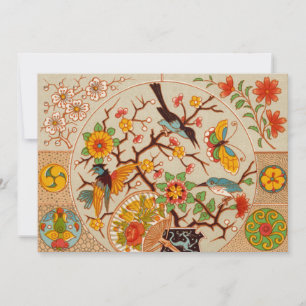 Invitación de pájaros y mariposas