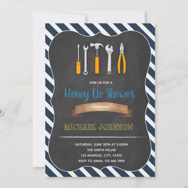 invitación de palabra de ducha de aseo de miel (Anverso)