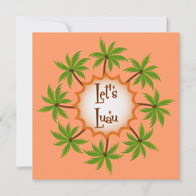 Invitación de Palm Circle Luau (Anverso)
