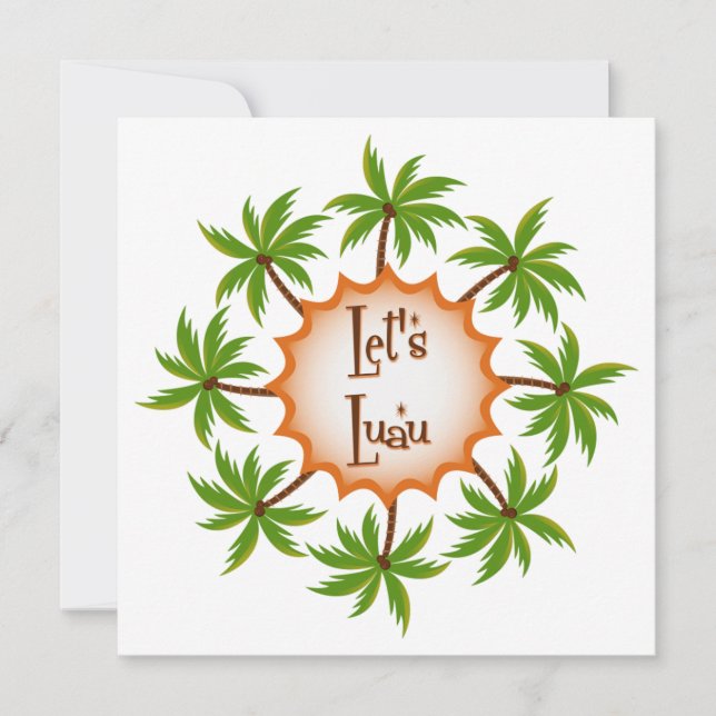 Invitación de Palm Circle Luau (Anverso)