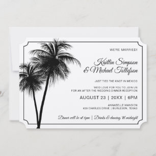 Invitación de Palma de Destino Negro sobre Kraft