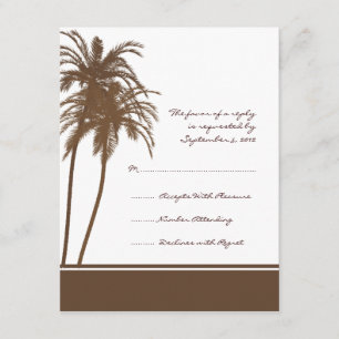 Invitación de palmas tropicales marrón y blanco RS
