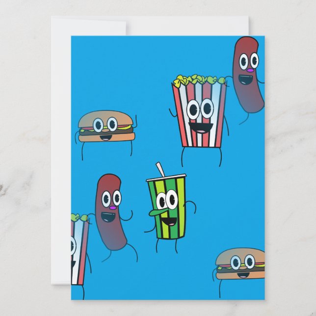 invitación de palomitas de cine (Anverso)