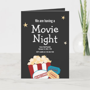 Invitación de palomitas de noche de cine vintage g