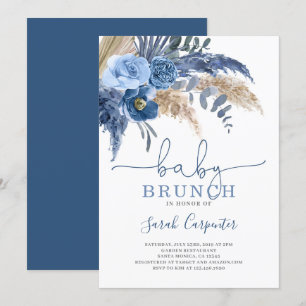 Invitación de Pampas Grass Baby Shower Boy