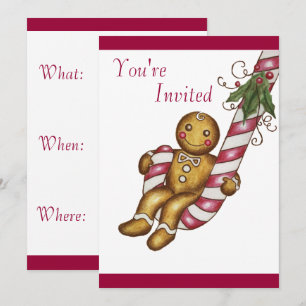 Invitación de pan de jengibre de Navidad