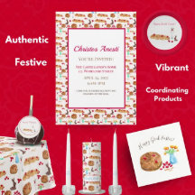 Invitación de pan Tsoureki de Pascua feliz con acu