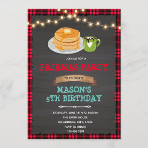 Invitación de pancakes y pijamas de leñador