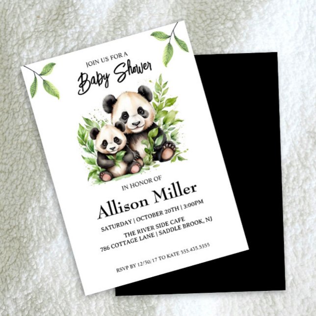 Invitación de Panda Baby Shower (Subido por el creador)