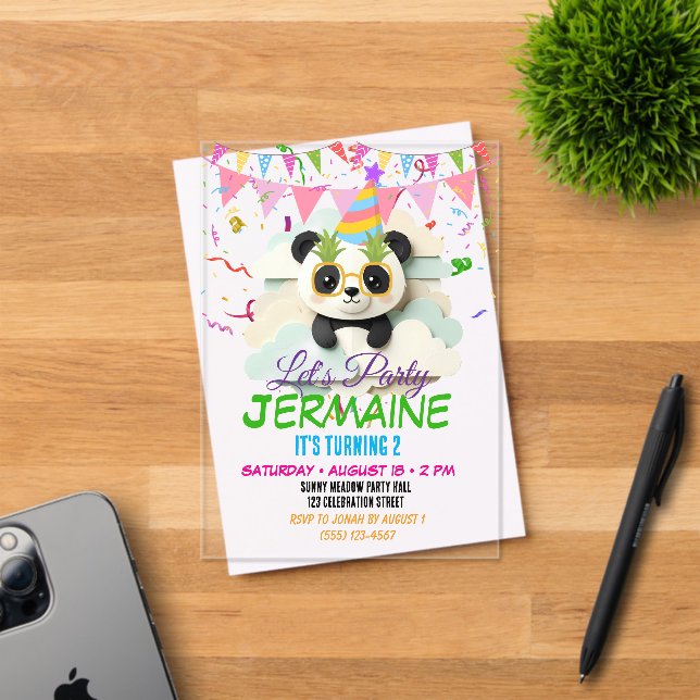 Invitación de Panda Bebé Plegado | Mono Origami Ad (Insitu (Tarjeta de Invitación))