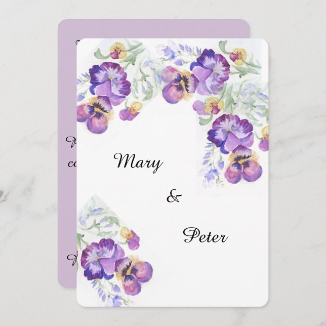 Invitación de panes de lilac boda floral acuarela (Subido por el creador)