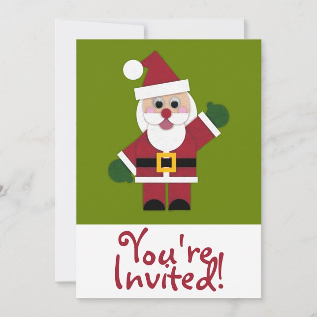 Invitación de Papá Noel de Fieltro 2021 (Anverso)