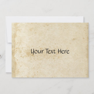 Invitación de papel antiguo con manchas