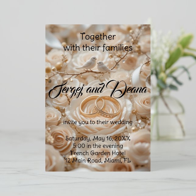 Invitación de papel de aluminio (Anverso de pie)