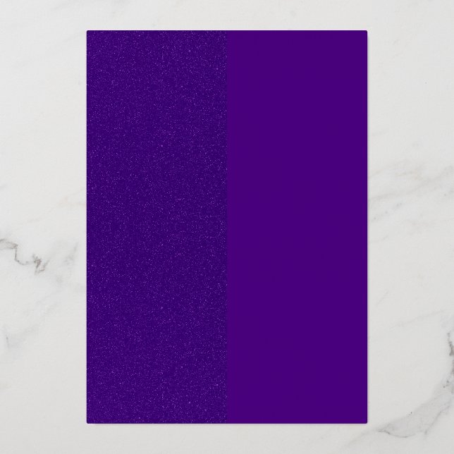 Invitación de papel de aluminio morado con divisió (Anverso)