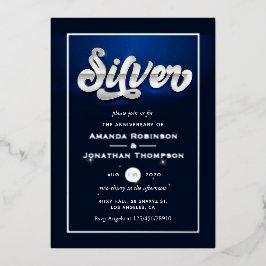 Invitación de papel de aluminio para aniversario d