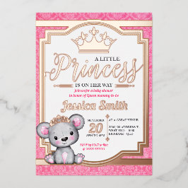 Invitación de papel de aluminio para baby shower d