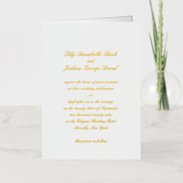 Invitación de papel de aluminio para boda clásica