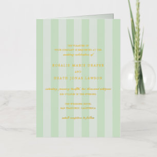 Invitación de papel de aluminio para boda con raya