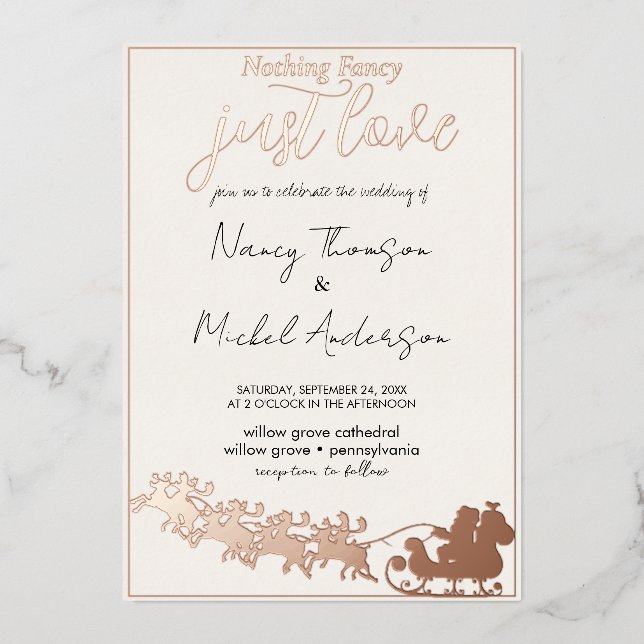 Invitación de papel de aluminio para boda de Navid (Anverso)