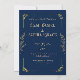 Invitación de papel de aluminio para boda formal e