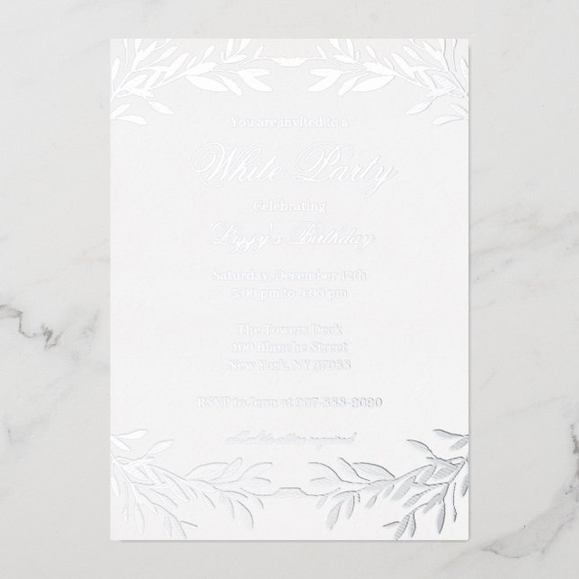 Invitación de papel de aluminio para fiesta elegan (Anverso)
