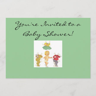 Invitación de papel de Baby Shower de la muñeca