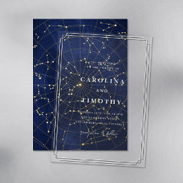 Invitación de papel de estaño de cielo nocturno ce