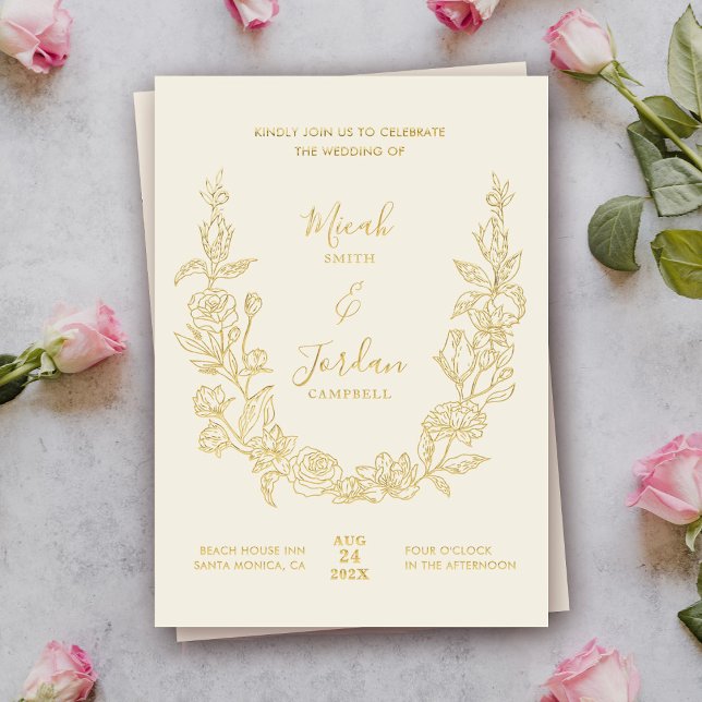 Invitación de papel de estaño para boda moderna co (Subido por el creador)