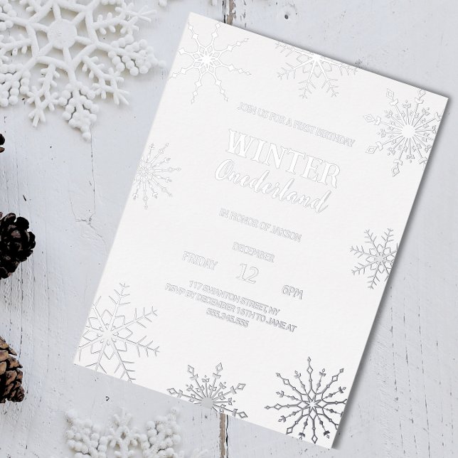 Invitación de papel de plata Silver Winter onederl (Subido por el creador)