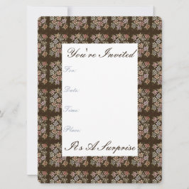 Invitación de papel floreado de chocolate bonito