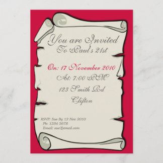 invitación de papel pergamino