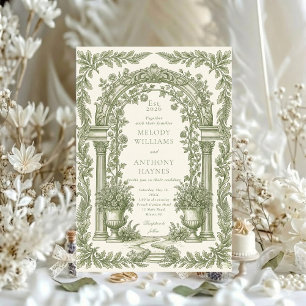 Invitación de papelería de boda inspirada en el ar