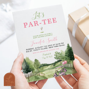 Invitación de Par-Tee de Baby Shower de Niña Golf