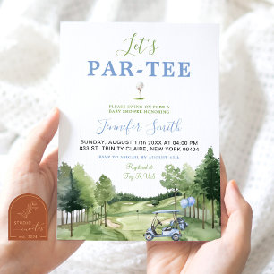 Invitación de Par-Tee de Baby Shower Niño Azul de