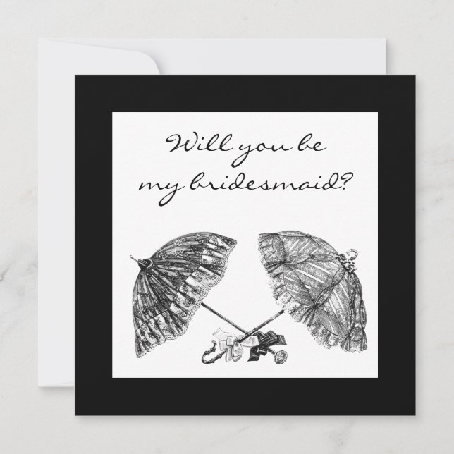 invitación de paraguas vintage (Anverso)