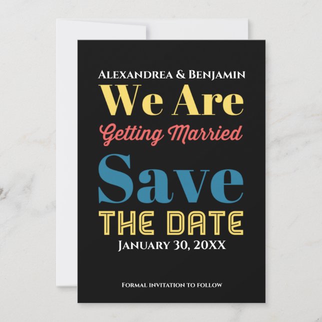 Invitación de pareja Boda involucrada moderna (Anverso)