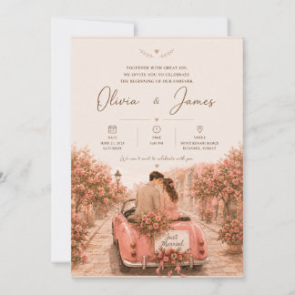 Invitación de Pareja de Arte de Línea Moderna