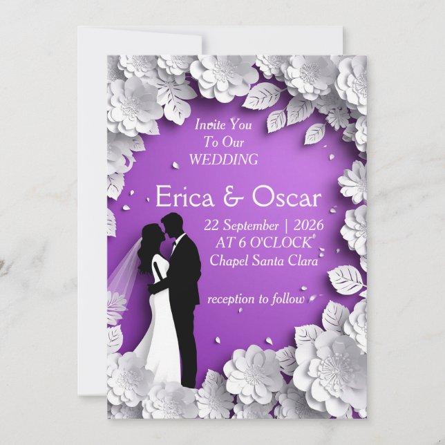 ✨ Invitación de pareja de novios para el día de la (Anverso)