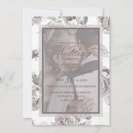 Invitación de pareja de novios rosa rosa