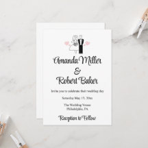 Invitación de pareja de novios y novias