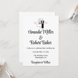 Invitación de pareja de novios y novias